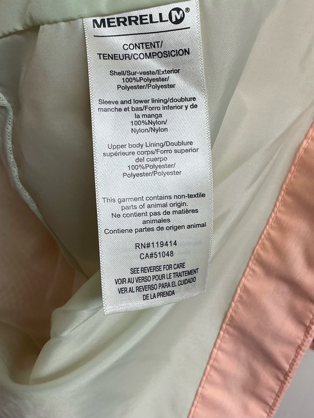 Merrell Women’s Sz XS Peach Select X Dry Waterproof Rain Wind Packable Jacket - Picture 8 of 9